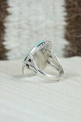 Navajo Turquoise and Sterling Silver Ring - Tom Dinetso - Size 5.5