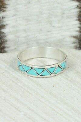 Turquoise & Sterling Silver Ring - Tina Gasper - Size 11.5