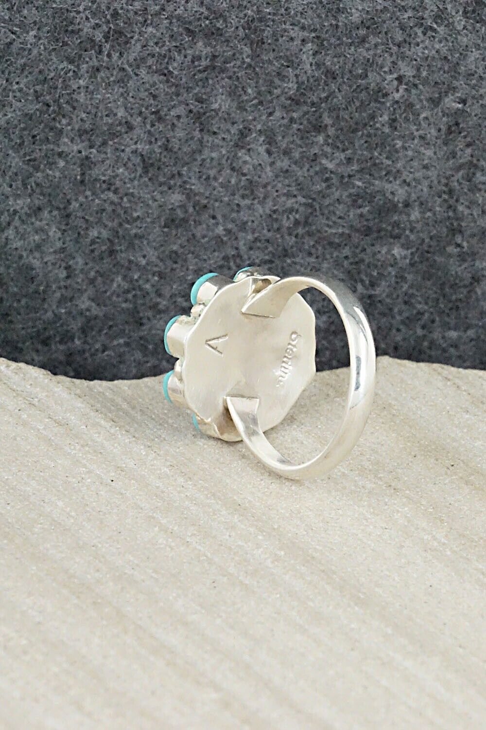 Turquoise & Sterling Silver Ring - Arlo Kanteena - Size 5.75