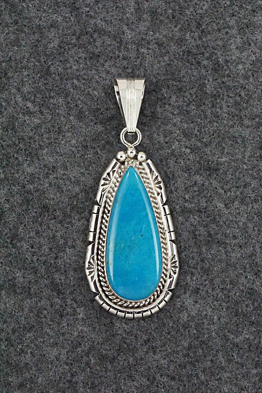 Turquoise & Sterling Silver Pendant - Samuel Yellowhair