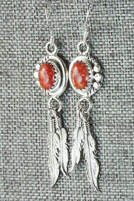 Spiny Oyster & Sterling Silver Earrings - Etta Larry