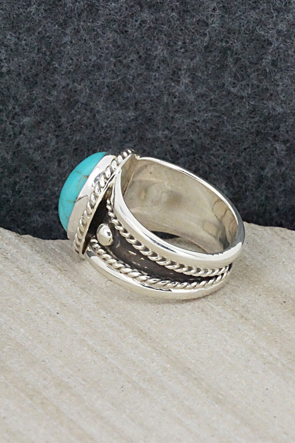 Turquoise & Sterling Silver Ring - Thomas Yazzie - Size 6.5