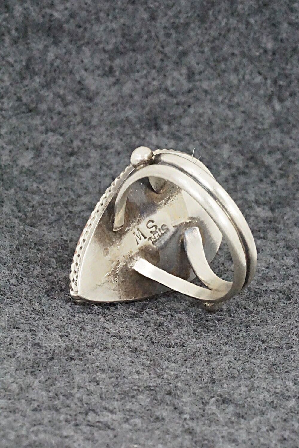 Spiny Oyster & Sterling Silver Ring - Selina Warner - Size 7.75