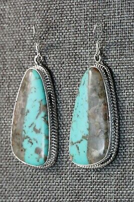 Navajo Turquoise and Sterling Silver Earrings - Verley Betone