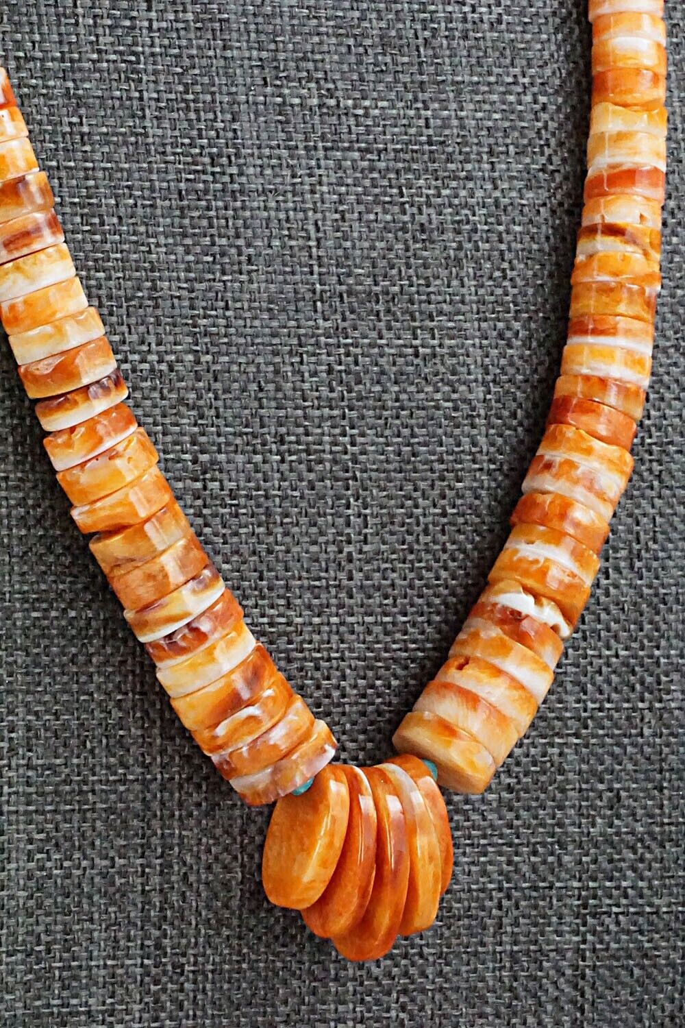 Spiny Oyster & Turquoise Necklace - Helen Tsosie