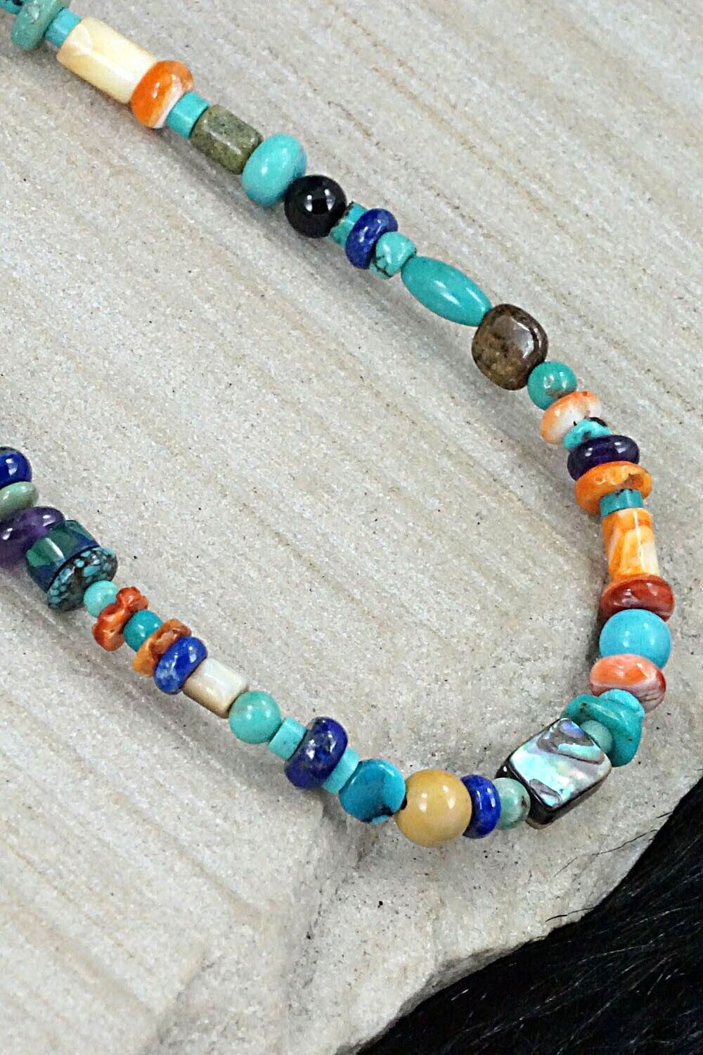 Multi Stone and Sterling Silver Necklace - Helen Tsosie