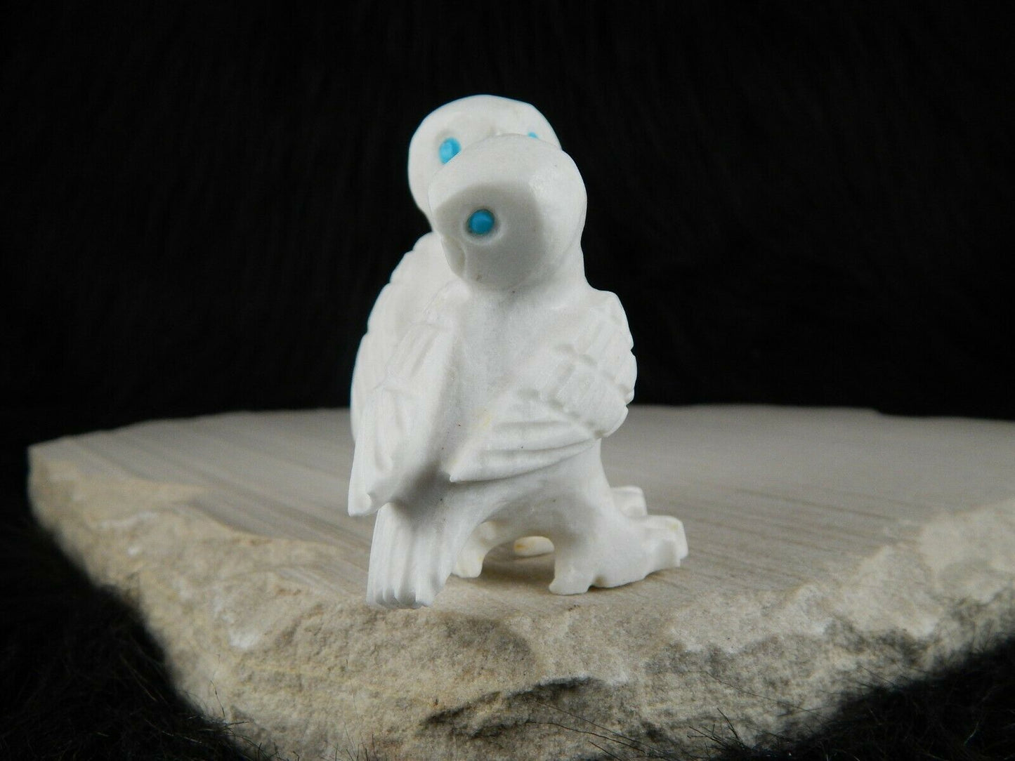 Owls Zuni Fetish Carving - Albert Eustace Sr - High Lonesome Trading