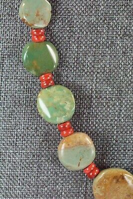 Turquoise, Coral & Sterling Silver Necklace - Navajo