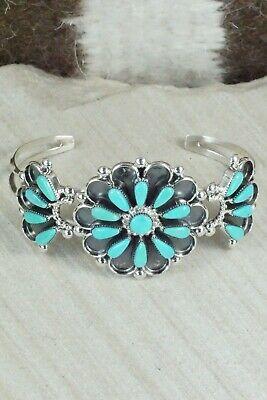 Turquoise & Sterling Silver Bracelet - Delbert Booqua - High Lonesome Trading