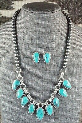 Turquoise & Sterling Silver Necklace and Earrings - Bobby Platero