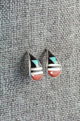 Multi Stone Inlay & Sterling Silver Earrings - Bernadette Boone
