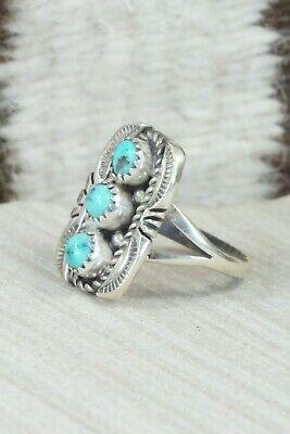 Turquoise and Sterling Silver Ring - Janice Johnson - Size 9 - High Lonesome Trading