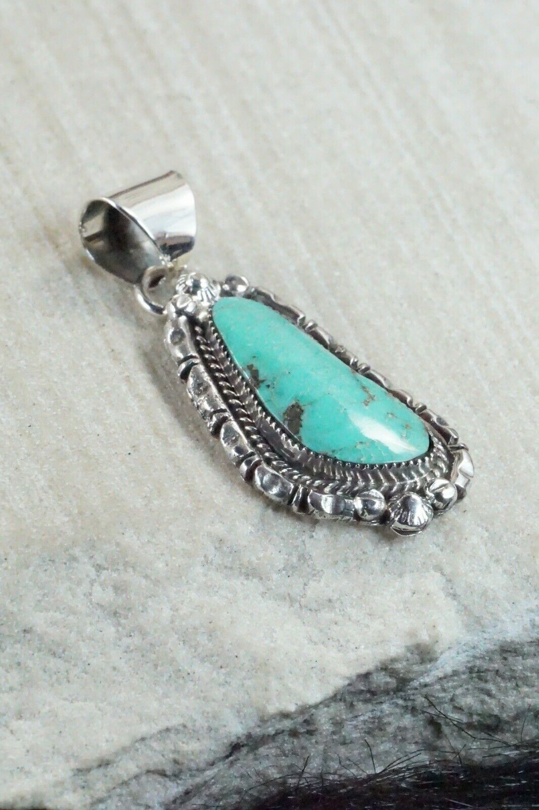 Turquoise & Sterling Silver Pendant - Samuel Yellowhair