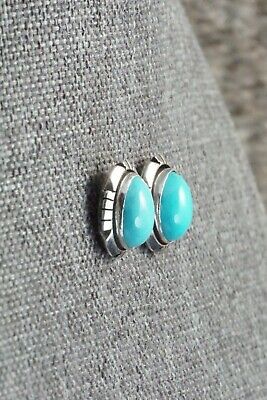 Turquoise & Sterling Silver Earrings - Amos Begay