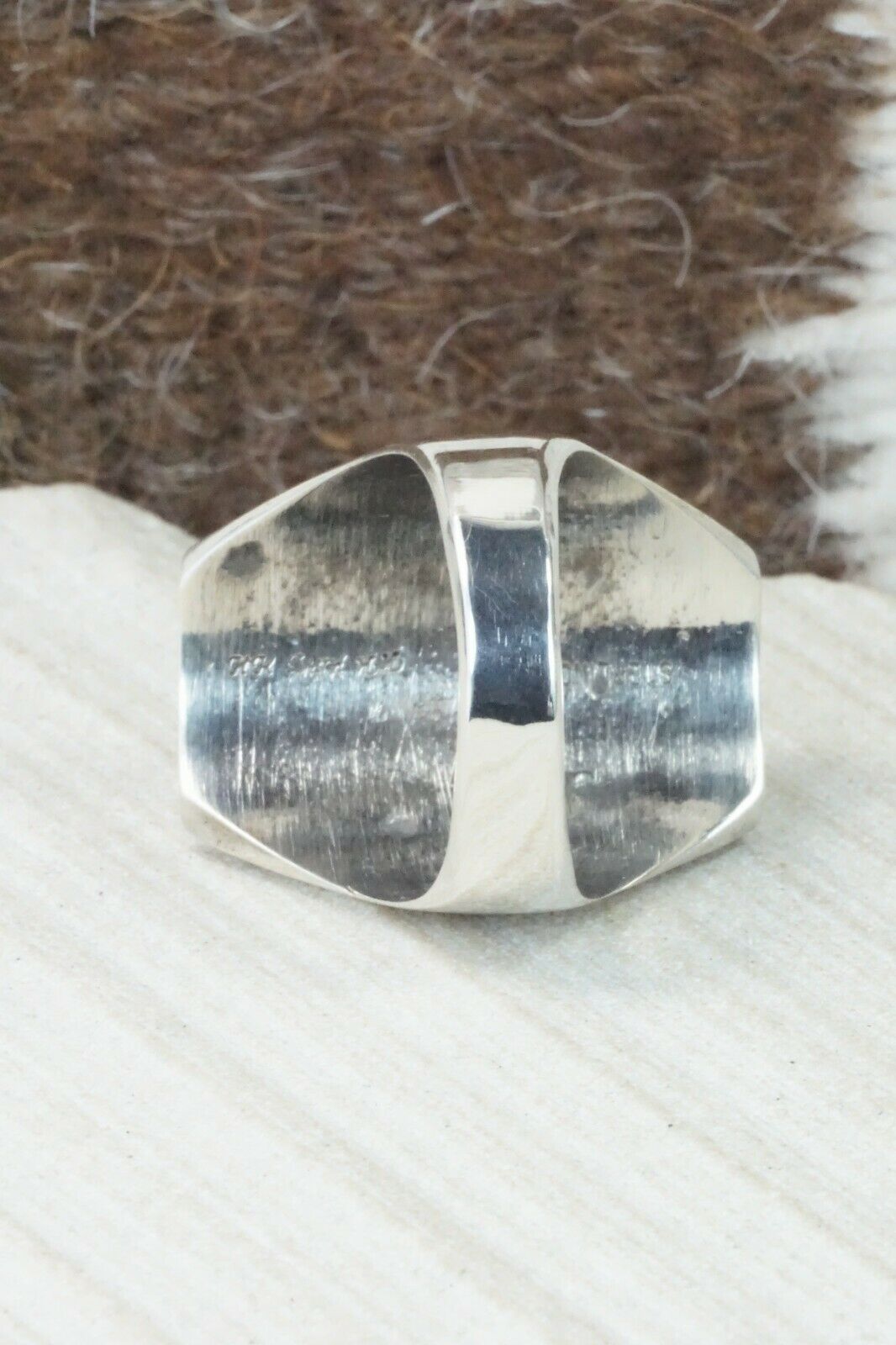 Multi Stone & Sterling Silver Ring - Herbert Kallestewa - Size 10.5