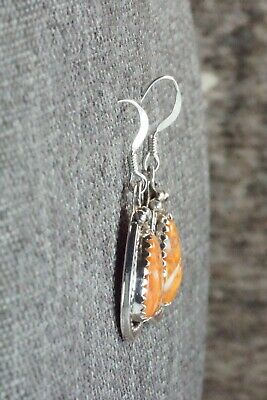 Spiny Oyster & Sterling Silver Earrings - Native American