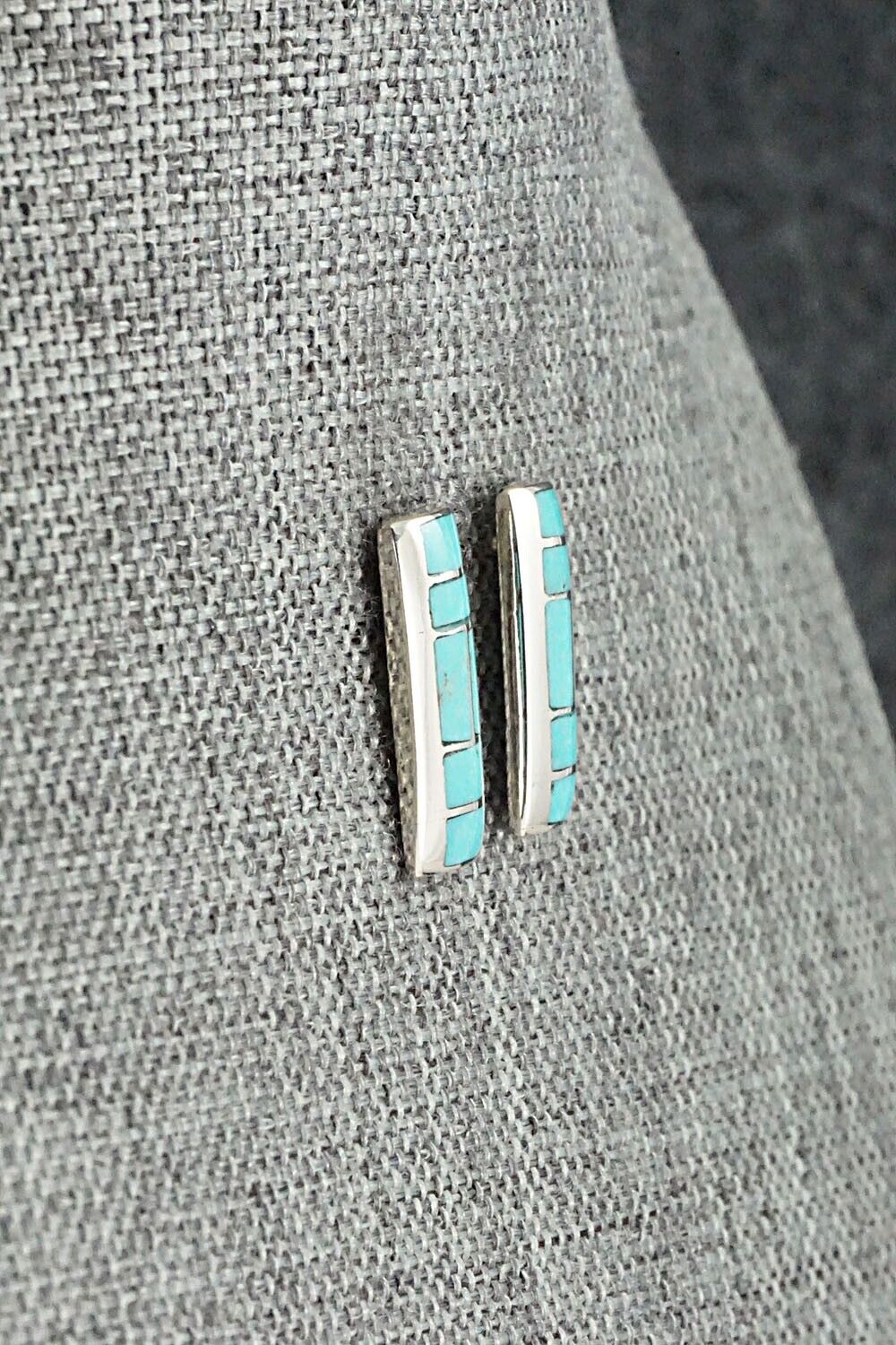Turquoise & Sterling Silver Earrings - Glendis Tsadiasi