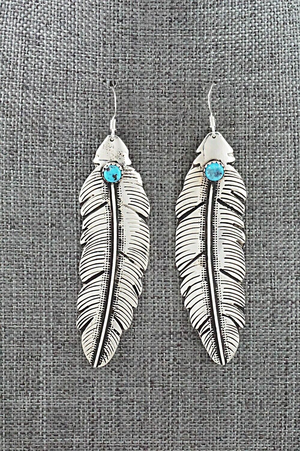 Turquoise & Sterling Silver Earrings - Rosita Singer