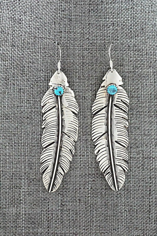 Turquoise & Sterling Silver Earrings - Rosita Singer