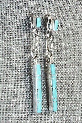 Turquoise & Sterling Silver Earrings - Roland Natachu