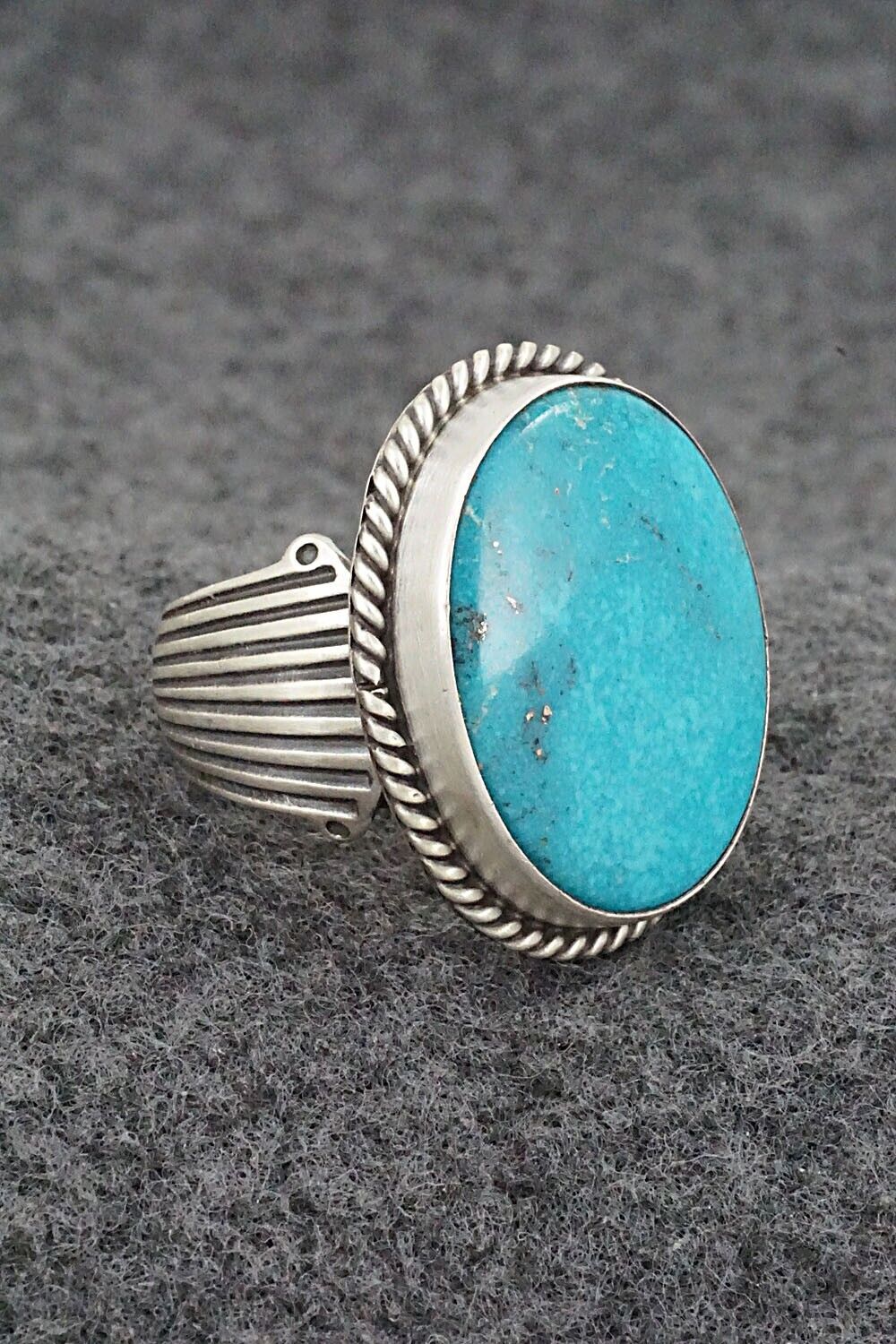 Turquoise & Sterling Silver Ring - Samuel Yellowhair - Size 7.5