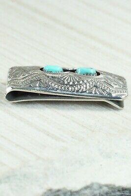 Turquoise & Sterling Silver Money Clip - Shirley Skeets - High Lonesome Trading
