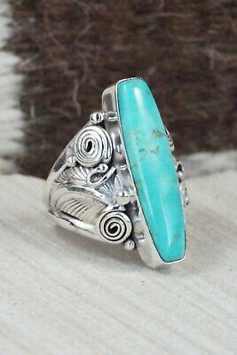 Turquoise & Sterling Silver Ring - Darrell Morgan - Size 8.5