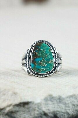 Navajo Turquoise and Sterling Silver Ring - Danny Kenneth - Size 6 - High Lonesome Trading