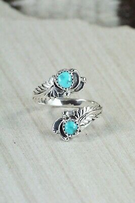 Navajo Turquoise and Sterling Silver Ring - Etta Belin - Size 9