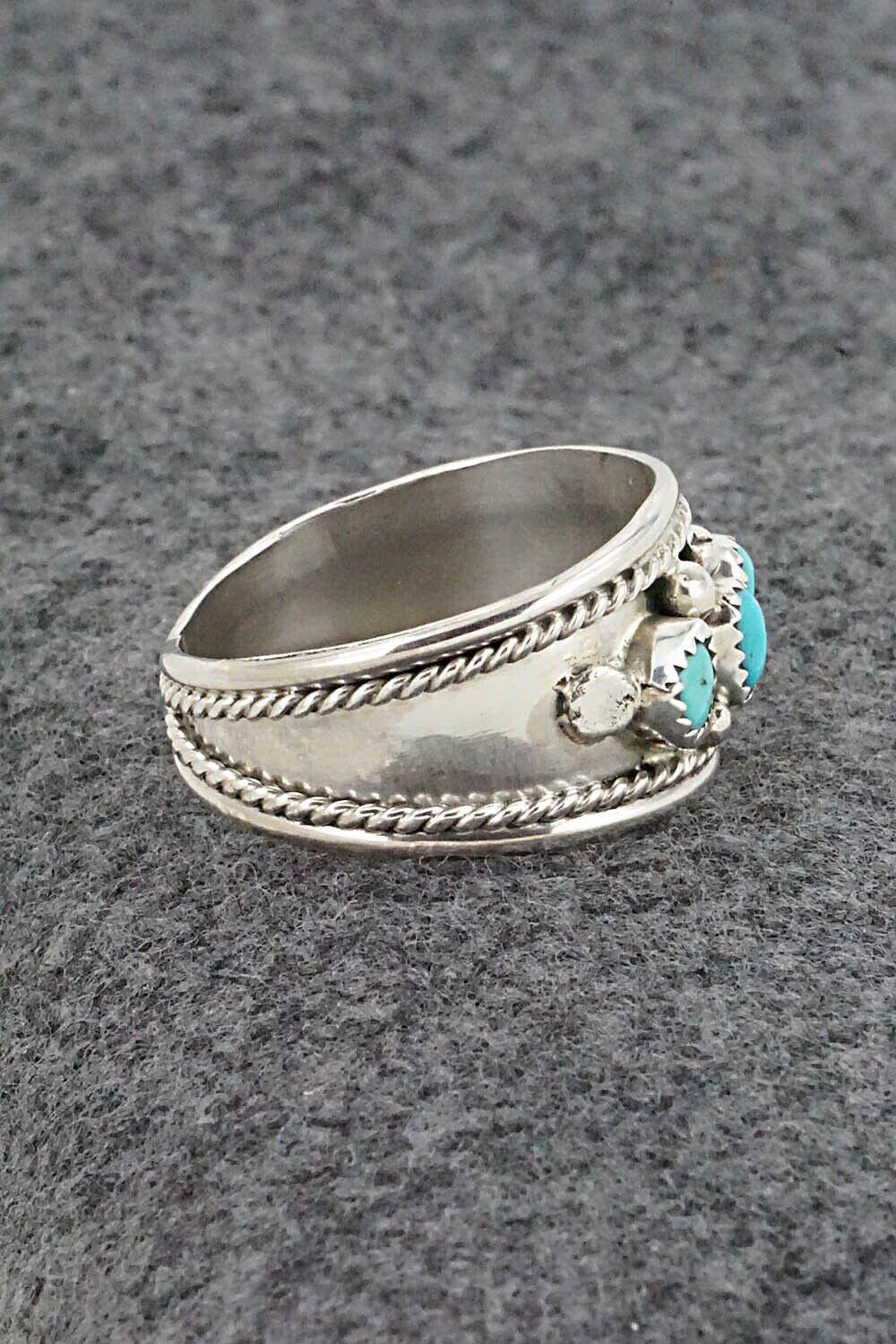 Turquoise & Sterling Silver Ring - Sondra Whitegoat - Size 13