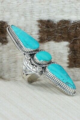 Navajo Turquoise and Sterling Silver Ring - Will Denetdale - Size 6.5