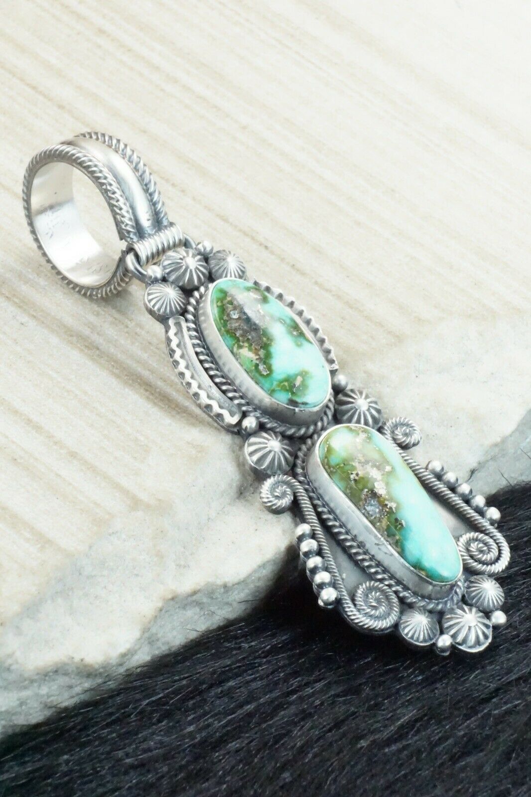 Turquoise & Sterling Silver Pendant - Michael Calladitto