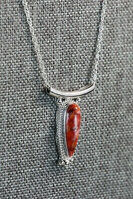 Spiny Oyster & Sterling Silver Necklace - Sharon McCarthy