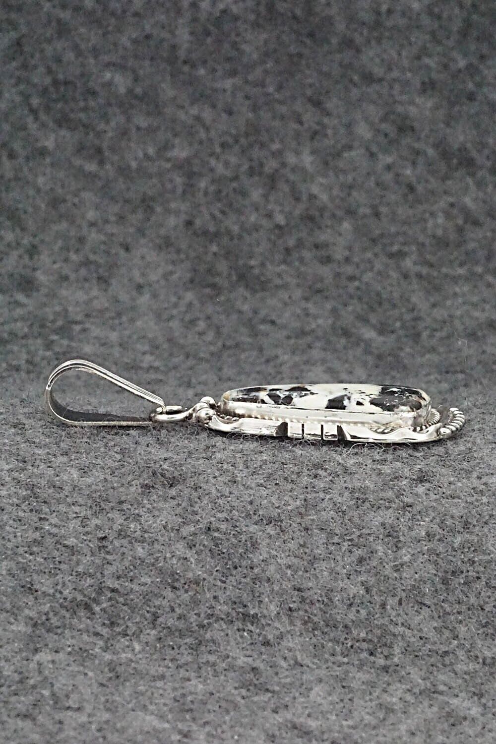 White Buffalo & Sterling Silver Pendant - Samuel Yellowhair