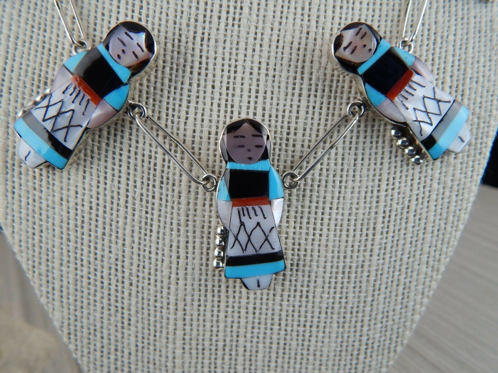 Zuni Turquoise Inlay Maiden Jewelry Set - Joyce Waseta - High Lonesome Trading
