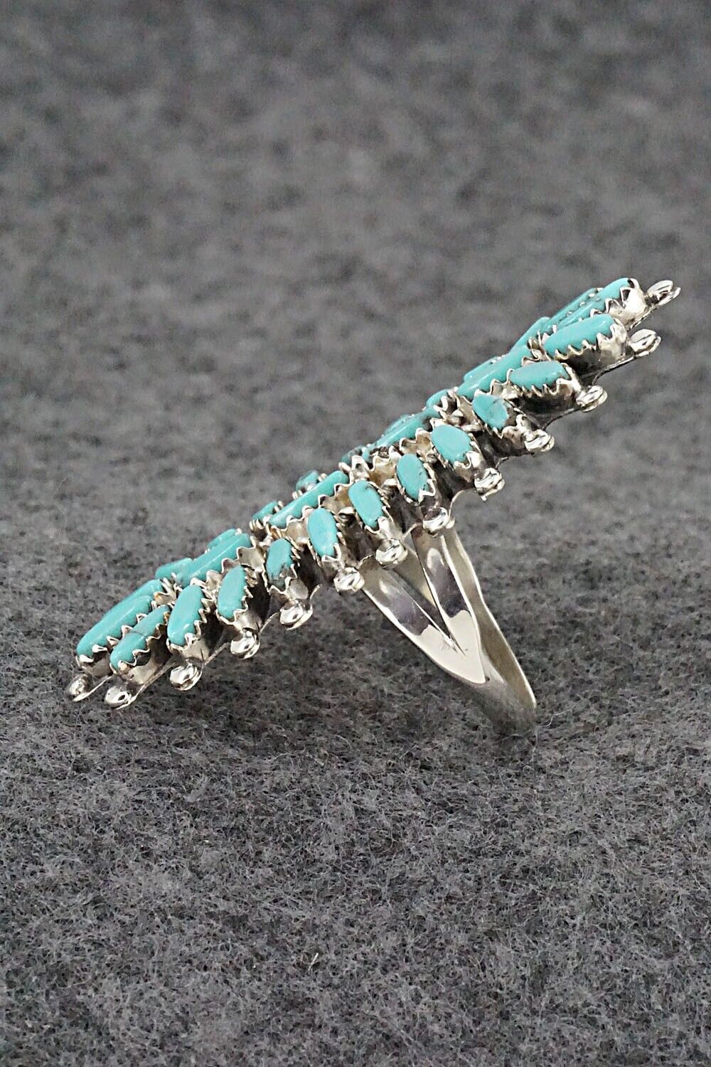 Turquoise & Sterling Silver Ring - Nathaniel Nez - Size 7