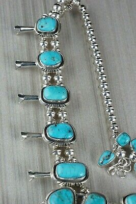 Navajo Turquoise & Sterling Silver Squash Blossom - Mary Ann Spencer - High Lonesome Trading