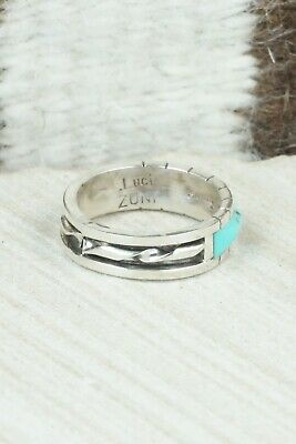 Turquoise & Sterling Silver Ring - Phyllis Lucio - Size 10.25