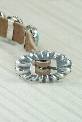 7 Stone Turquoise, Sterling Silver and Leather Bracelet - Jimmy Emerson - High Lonesome Trading