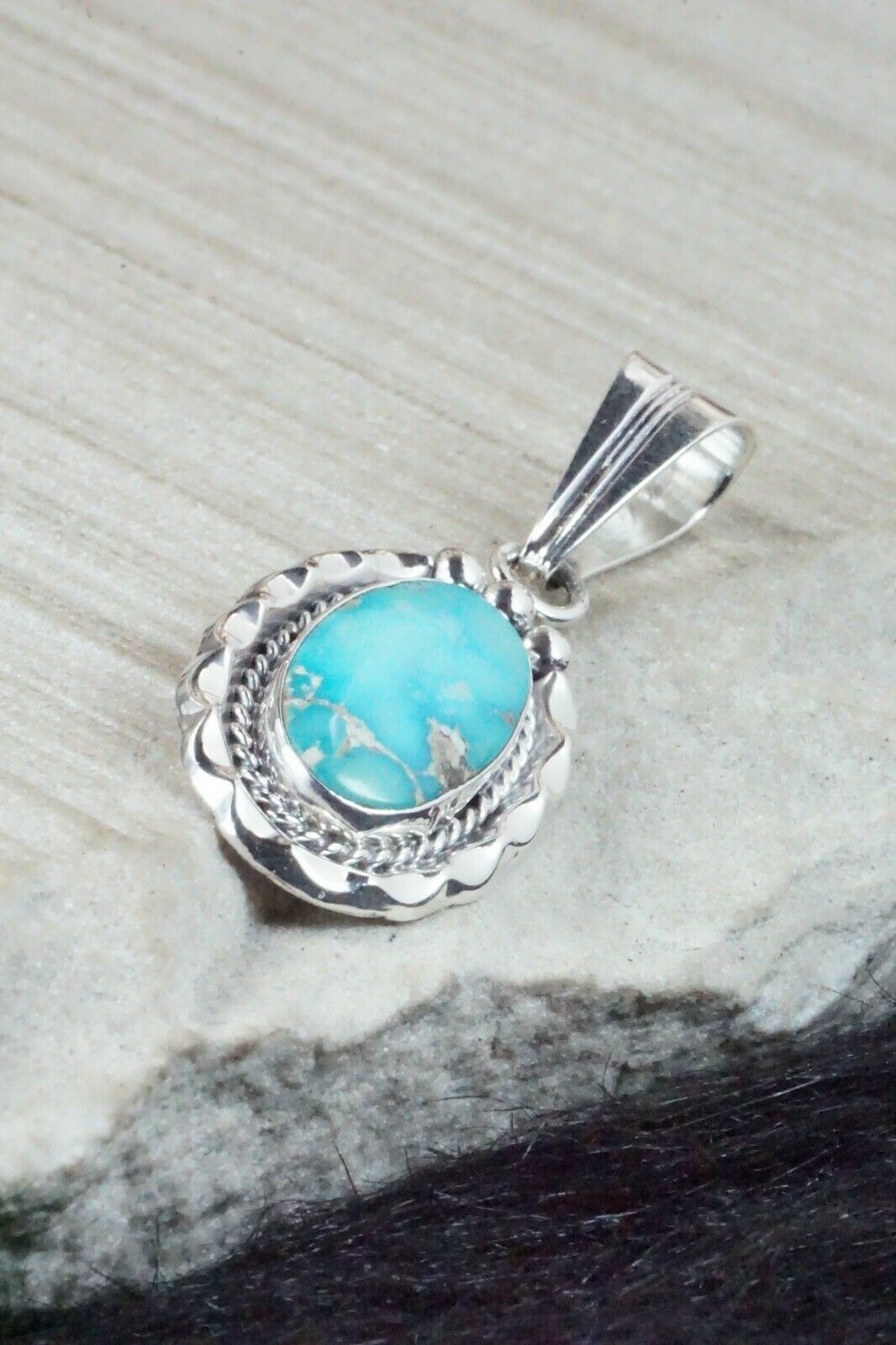 Turquoise & Sterling Silver Pendant - Samuel Yellowhair