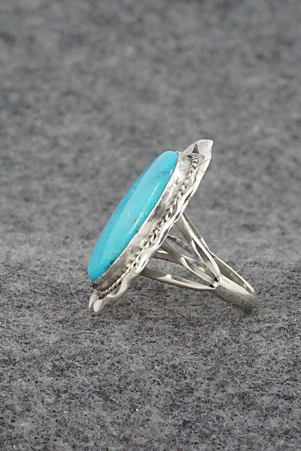Turquoise & Sterling Silver Ring - Samuel Yellowhair - Size 8