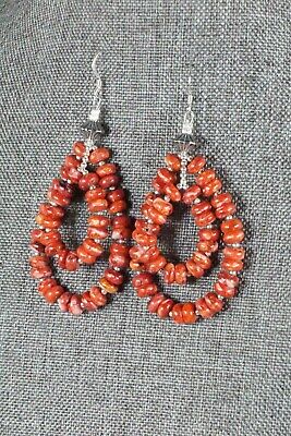 Spiny Oyster & Sterling Silver Earrings - Louise Joe