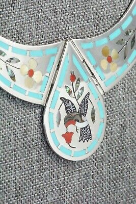 Inlay Turquoise, Abalone & Sterling Silver Necklace - Derrick Edaakie