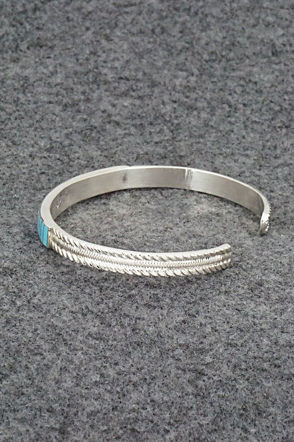 Turquoise & Sterling Silver Inlay Bracelet - Orlando Laweka