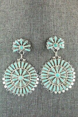 Turquoise & Sterling Silver Earrings - Lavell Byjoe