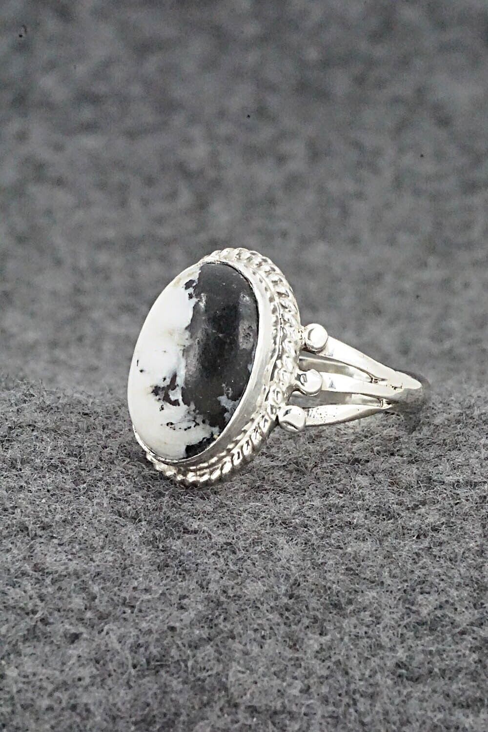 White Buffalo & Sterling Silver Ring - Grace Kenneth - Size 7.5