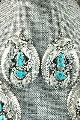 Turquoise & Sterling Silver Necklace and Earrings - Nora Tsosie