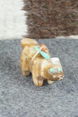 Wolf & Bear Zuni Fetish Carving - Taylor Gia - High Lonesome Trading