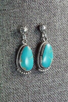 Navajo Turquoise & Sterling Silver Earrings - Verley Betone