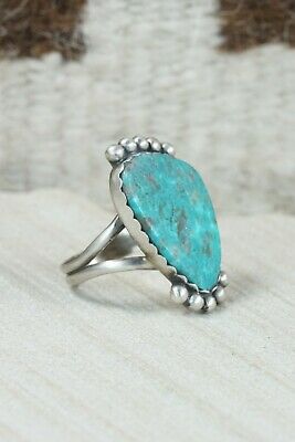 Navajo Turquoise and Sterling Silver Ring - Selina Warner - Size 8.5